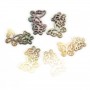 Nacre grise couple de papillons 13x18mm x 1pc