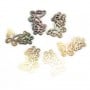 Nacre grise couple de papillons 13x18mm x 1pc