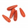 Corail Rouge Naturel goutte semi percé 7x21mm x 1pc