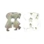Nacre Grise en forme de couple d'amoureux 14x16mm x 1pc