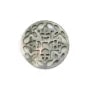 Nacre grise ronde et ajourée 18mm x 1pc