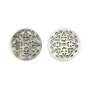 Nacre grise ronde et ajourée 18mm x 1pc