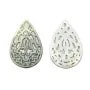 Gray mother-of-pearl in drop shape with openwork 22x32mm x 1pc