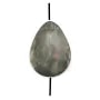 Nacre grise en forme de goutte plate facettée 15x20mm x 4 pcs