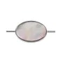 Gray mother-of-pearl oval beads 8x12mm x 10 pcs