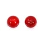 Perle de nacre rouge semi-percé x 2pcs