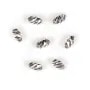 Perle striée, en argent 925, en forme d'olive, 3x4.5mm x 10pcs