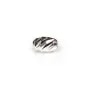 Perle striée, en argent 925, en forme d'olive, 3x4.5mm x 10pcs