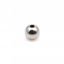 Perle boule en argent rhodié 925 4mm x 10pcs