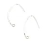 Crochet d'oreillesV Forme Aplanie argent 925 25mm x 2pcs