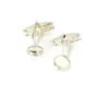 Bouton de manchette, en argent 925 pour cabochon rond de 8mm, 27.5 * 9mm x 2pcs