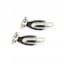 Boutons manchettes plateau oval 10x14mm ,argent 925, x 2pcs