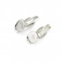 Boutons manchettes plateau oval 10x14mm ,argent 925, x 2pcs
