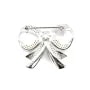 Argent 925 zirconium épingle à broche 30x37mm x 1pc