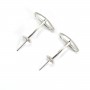 Argent 925 bouton de manchette avec coupelle pour perles semi-percé 20x8x17.5 mm x 1pc