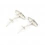 Cuff link with small dish for pearls half-drilled Sterling silver 925 ,20x8x17.5 mm x 2pcs