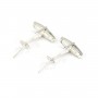 Argent 925 bouton de manchette avec coupelle pour perles semi-percé 20x8x17.5 mm x 1pc