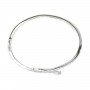 Argent 925 rhodié et zirconium bracelet 60mm pour perle semi percé x 1pc