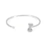 Argent 925 rhodié avec zirconium bracelet réglable pour perles semi percée 58mm x 1pc