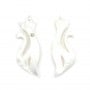 Nacre blanc en Chat avec Oxyde Zirconium 9x25mm x 1pc