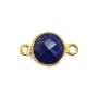 Lapis lazuli round shape, 2 rings, set in gilt silver, 9mm x 1pc