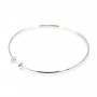 Bracelet adjustable flat bead half pierced silver rhodium x 1pc