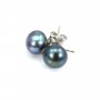 Boucle d'oreille argent 925 perle d'eau douce 7mm  x 2pcs