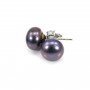 Boucle d'oreille argent 925 perle d'eau douce 7mm  x 2pcs