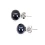 Boucles d'oreilles : perles d'eau douce grise  & argent 925 9-10mm x  2pcs