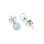 Boucle d'oreille argent 925 aigue-marine 6mm x 1pc