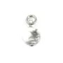 Charm Howlite rotondo piatto 6 mm - Argento rodiato x 1 pz