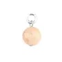 Breloque Pierre de lune orange rond plat facetté 6mm - Argent Rhodié  x 1pc