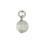 Round flat 6mm Rhodium Silver Labradorite Charm x 1pc