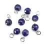 Charm in lapislazzuli rotondo piatto sfaccettato 6 mm - Argento rodiato x 1 pz