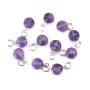Ametista sfaccettata rotonda 6 mm - Argento rodiato x 1 pz