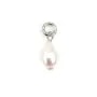 Breloque Perle de culture goutte 5x7mm - Argent rhodié x 1pc