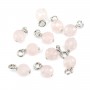 Pendente Quartzo Rosa Redondo Facetado 6mm - Prata com Ródio x 1pc