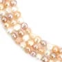Perles d'eau douce multicolores baroques sur fil 6-7x8-9mm x 40cm