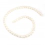 Perles de culture d'eau douce, blanche, ronde, 7.5-8mm x 40cm AAA