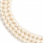 Perles de culture d'eau douce, blanche, ronde, 7.5-8mm x 40cm AAA