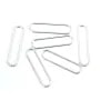 Separador rectangular arredondado 5x21mm Prata 925 x 2pcs