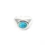 Bague réglable support 6x8mm Argent 925 - Grande Taille x 1pc