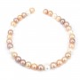 Perles de culture d'eau douce ,multicolore, ovale, 12-14mm x 39cm
