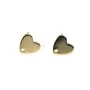 Clous d'oreille en forme de coeur 9.5mm, plaqué par "flash" or  sur laiton x 2pcs