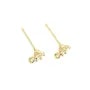 Clous d'oreille rond 5mm plaqué par "flash" or sur laiton  x 2pcs
