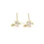 Ear stud leaves  by "flash" Gold on brass 8x14mm x 2pcs