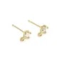 Clous d'oreilles rond 5mm doré sur laiton  x 2pcs