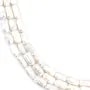 Perle de culture d'eau douce, blanche, baroque rectangle, 10x15mm x 40cm