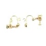 Clous d'oreilles clip doré sur laiton 13mm x 6pcs