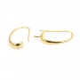 Hook earrings for pearls half drilled   by "flash" Gold on brass 30mm x 4pcs